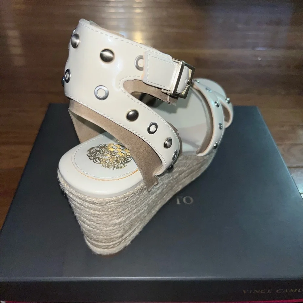 Vince Camuto Feegella Jute Covered Wedge Platform Sandal Warm Vanilla Women's 11